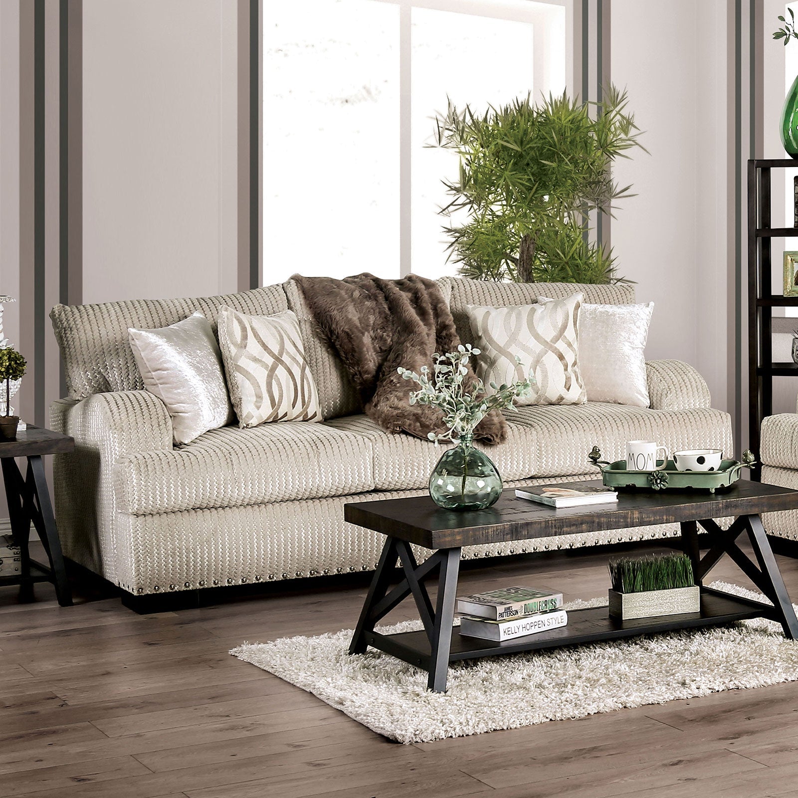 Zayla Golden Ivory Sofa FOA East