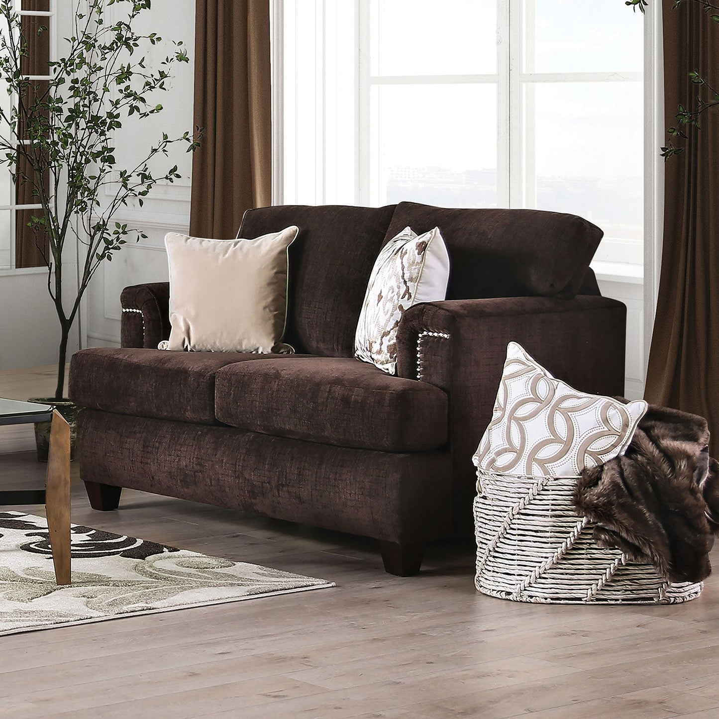 Brynlee Chocolate Love Seat (*Pillows Sold Separately) FOA East