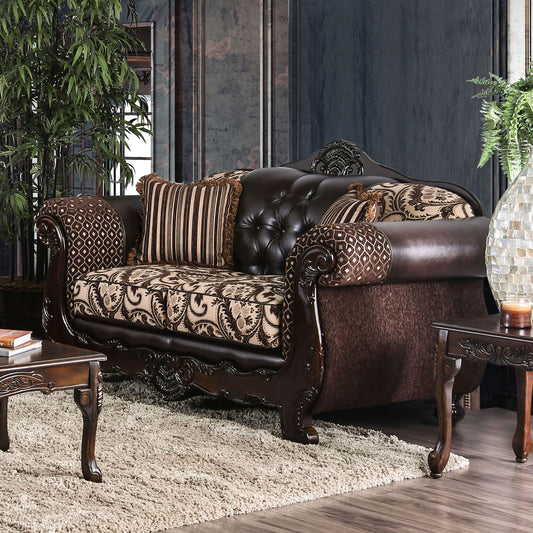 Quirino Light Brown/Dark Brown Love Seat FOA East