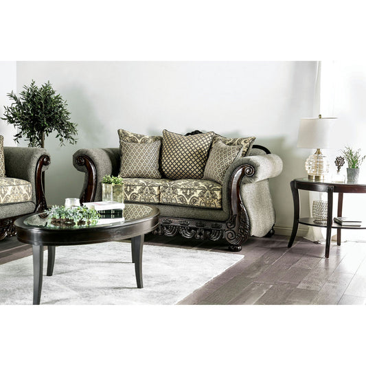 Justina Gray/Espresso Love Seat FOA East