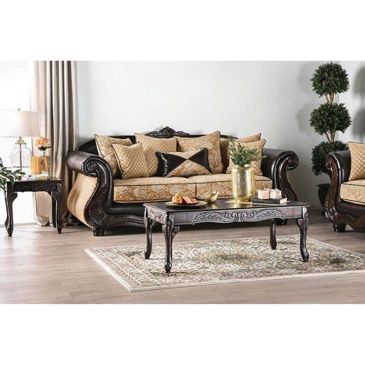 Aislynn Gold/Espresso Sofa FOA East