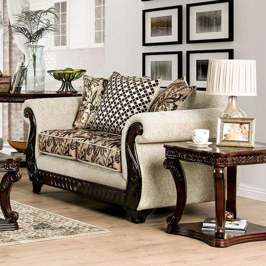 Caldiran Beige/Brown Love Seat FOA East