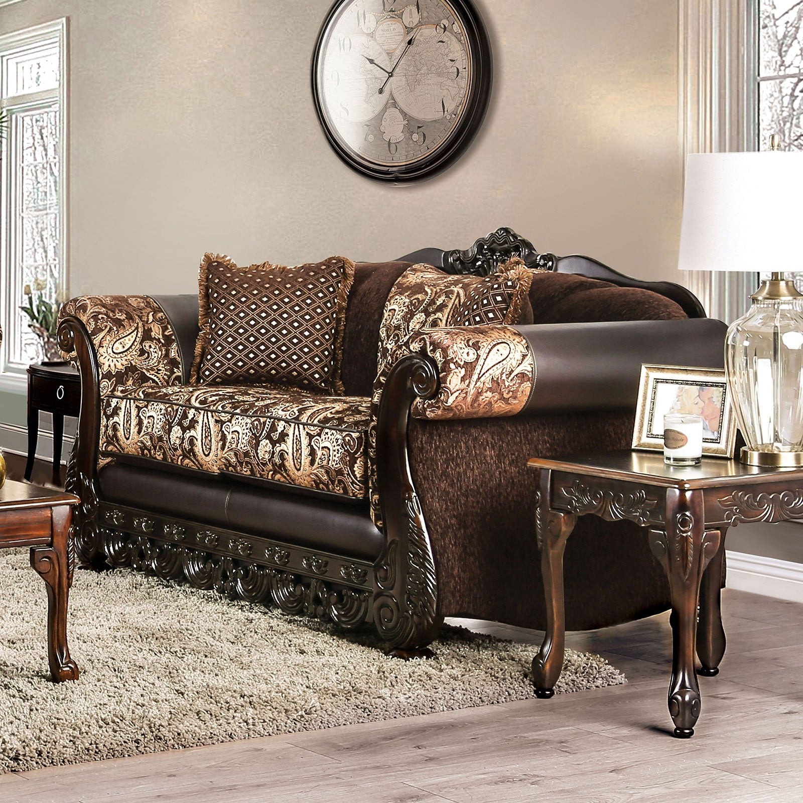 Newdale Brown/Gold Love Seat FOA East