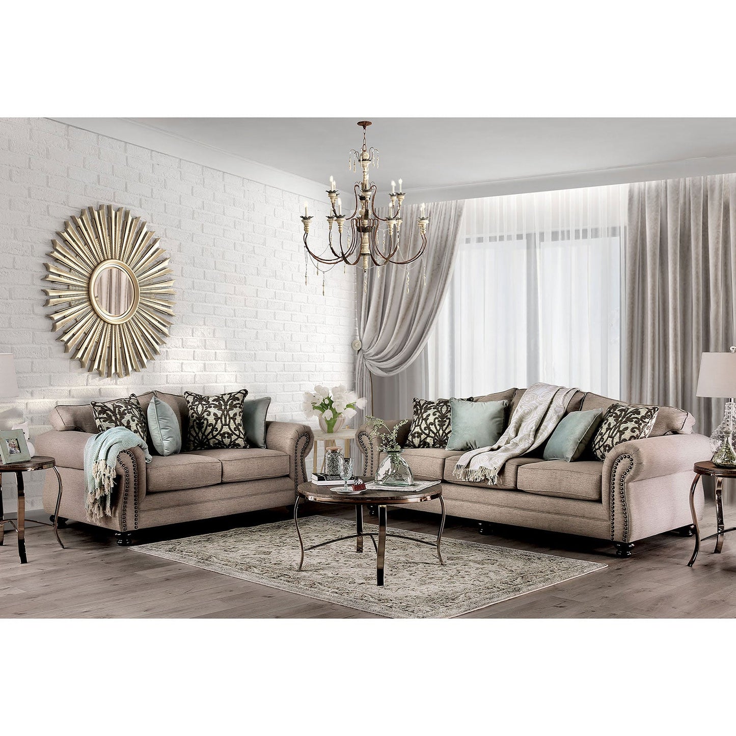 Jarauld Dark Taupe Sofa + Love Seat FOA East