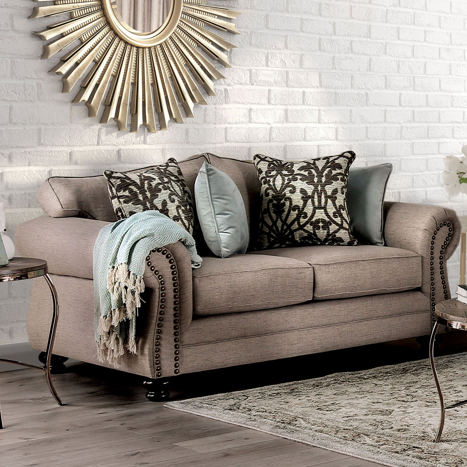 Jarauld Dark Taupe Love Seat FOA East