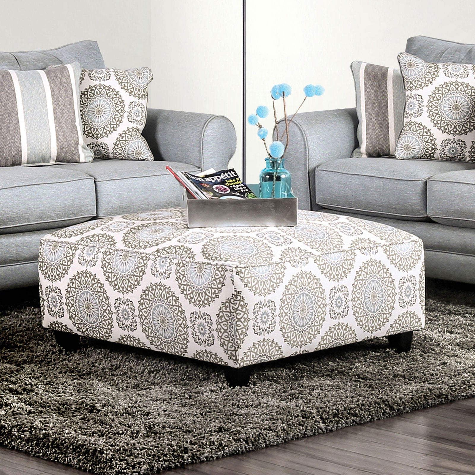 Misty Ivory/Pattern Ottoman FOA East