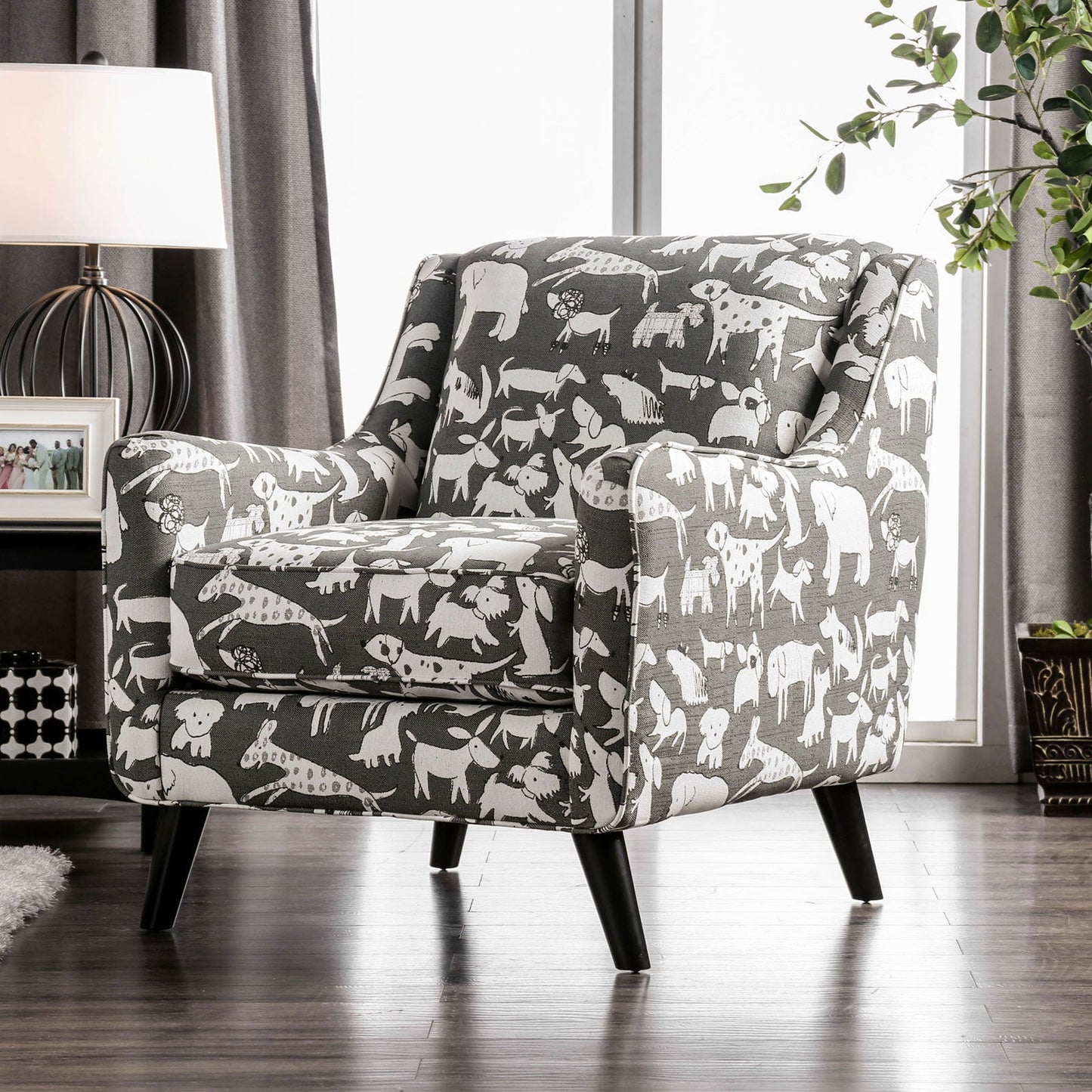 Patricia Ivory/Black Animal Pattern Chair FOA East