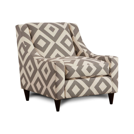 PARKER Ivory/Gray/Pattern Chair, Diamond Pattern FOA East