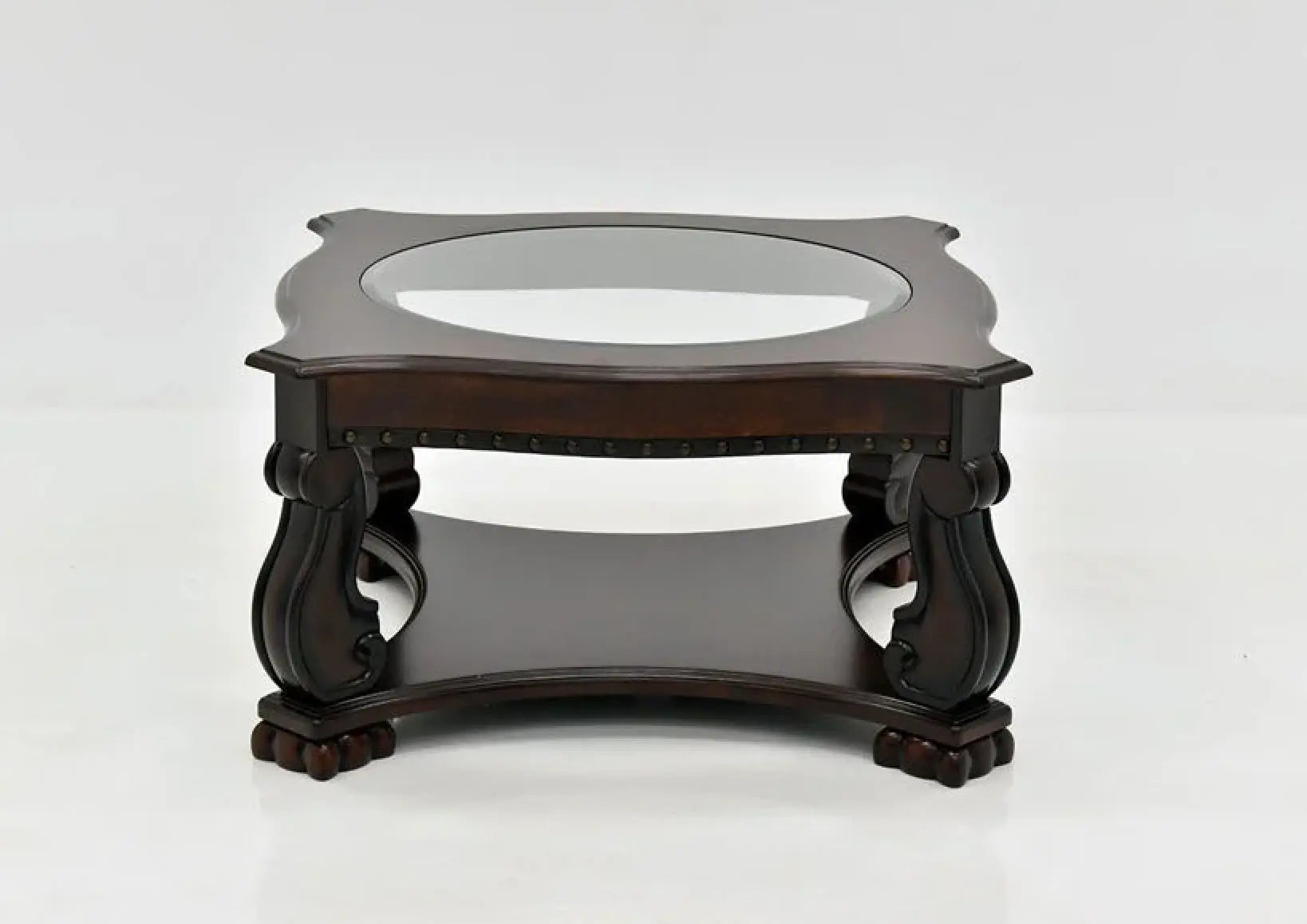 Madison Brown Wood Coffee Table with Casters Crown Mark