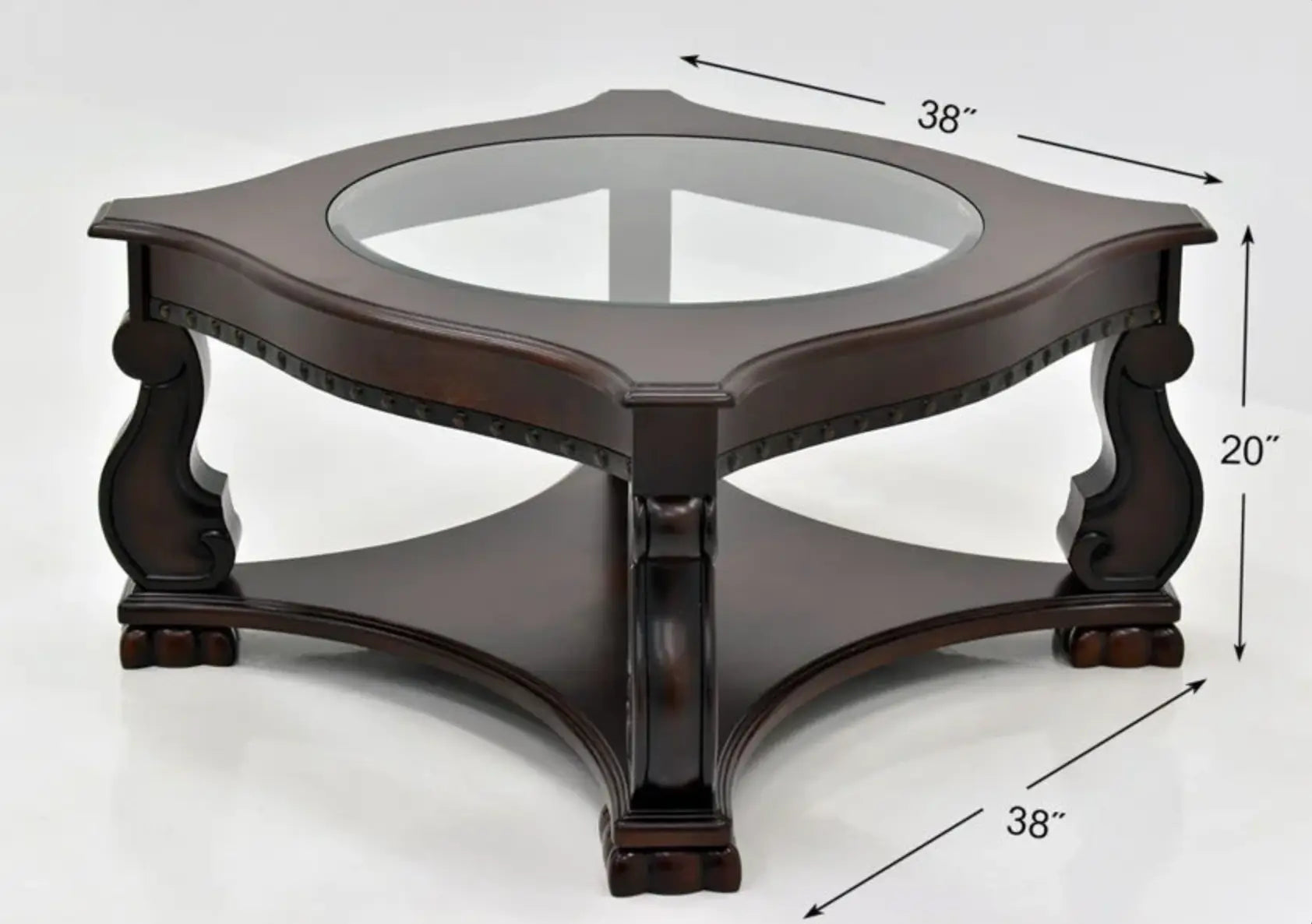 Madison Brown Wood Coffee Table with Casters Crown Mark