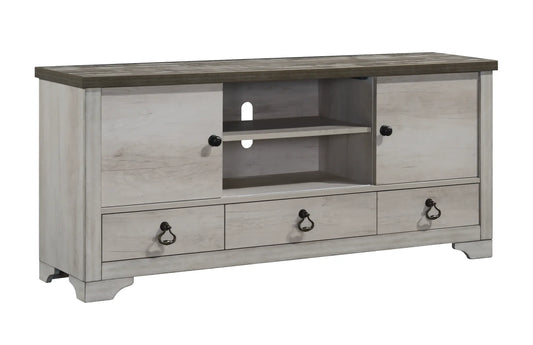 Patterson Driftwood 65" TV Stand Crown Mark