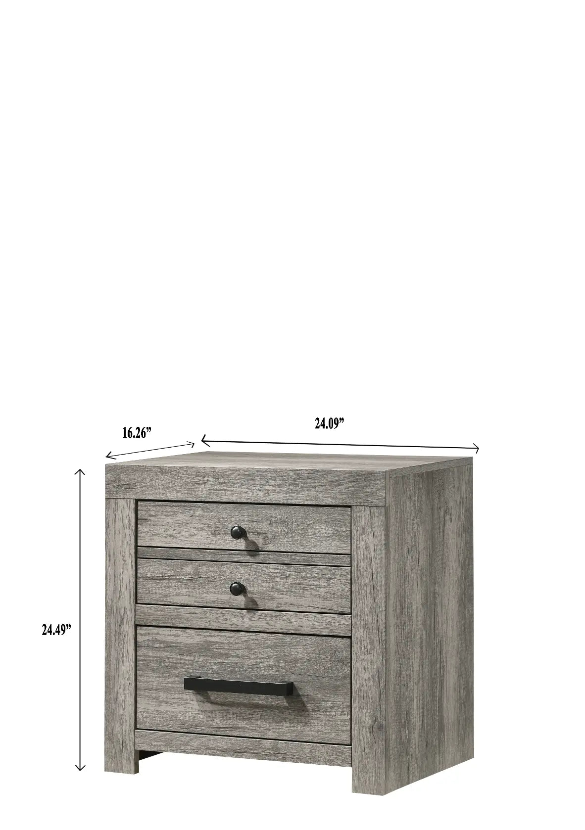 Tundra Gray Nightstand Crown Mark