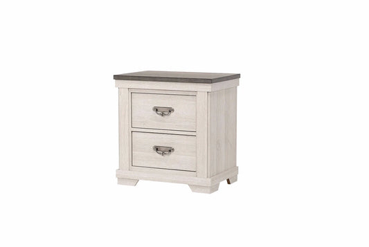 Leighton Cream/Brown Nightstand Crown Mark