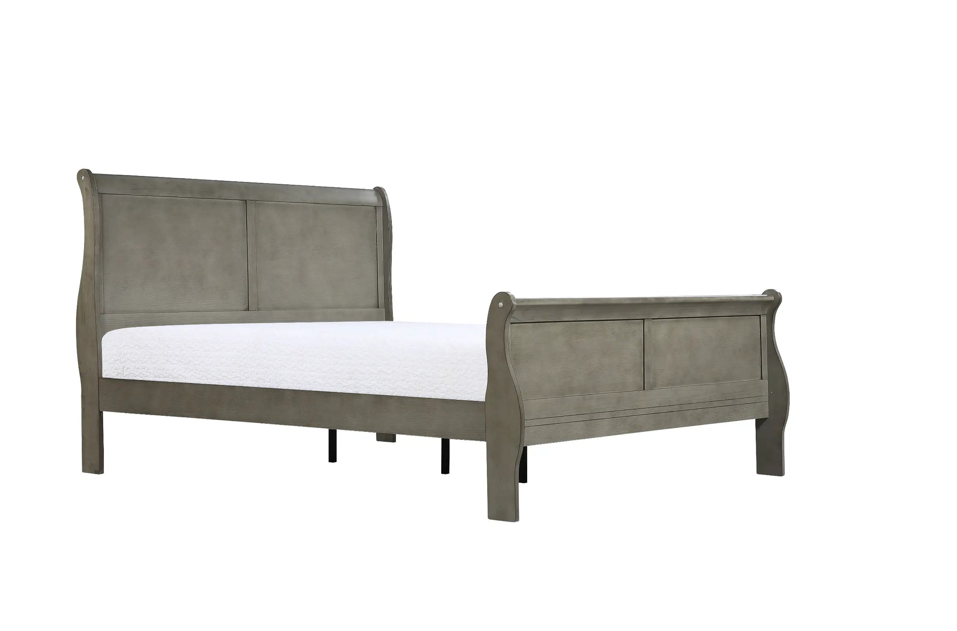 Louis Philip Gray Queen Sleigh Bed Crown Mark