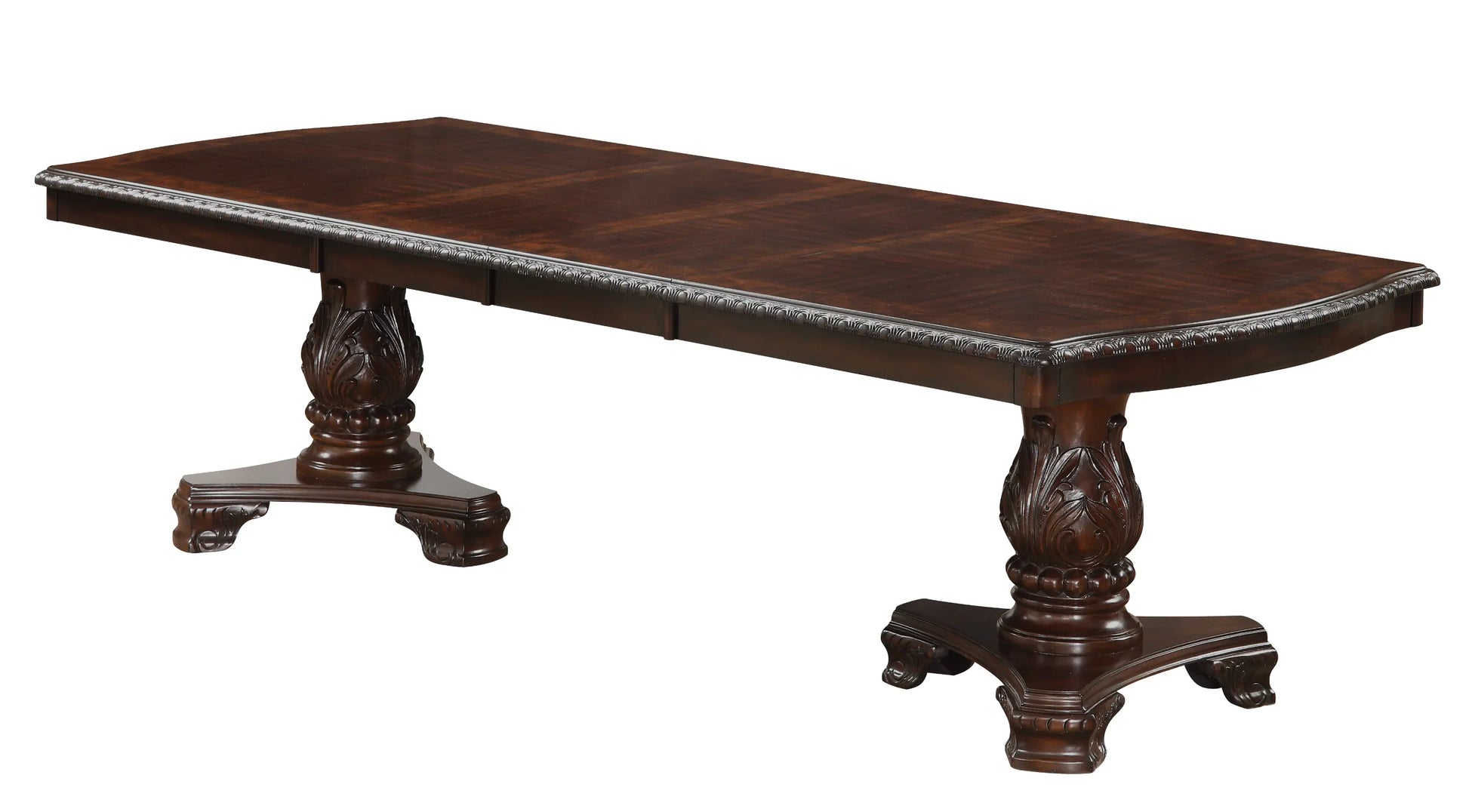 Kiera Brown Formal Extendable Dining Table Crown Mark