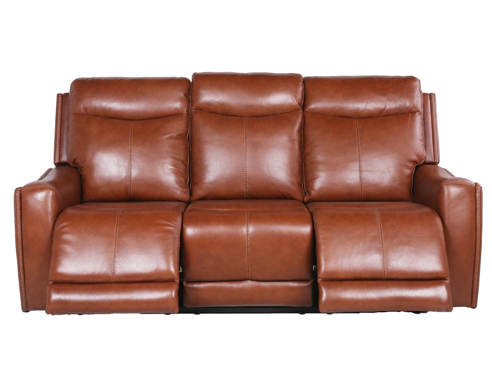 Steve Silver Natalia Leather Dual Power Reclining Sofa in Coach Steve Silver 2