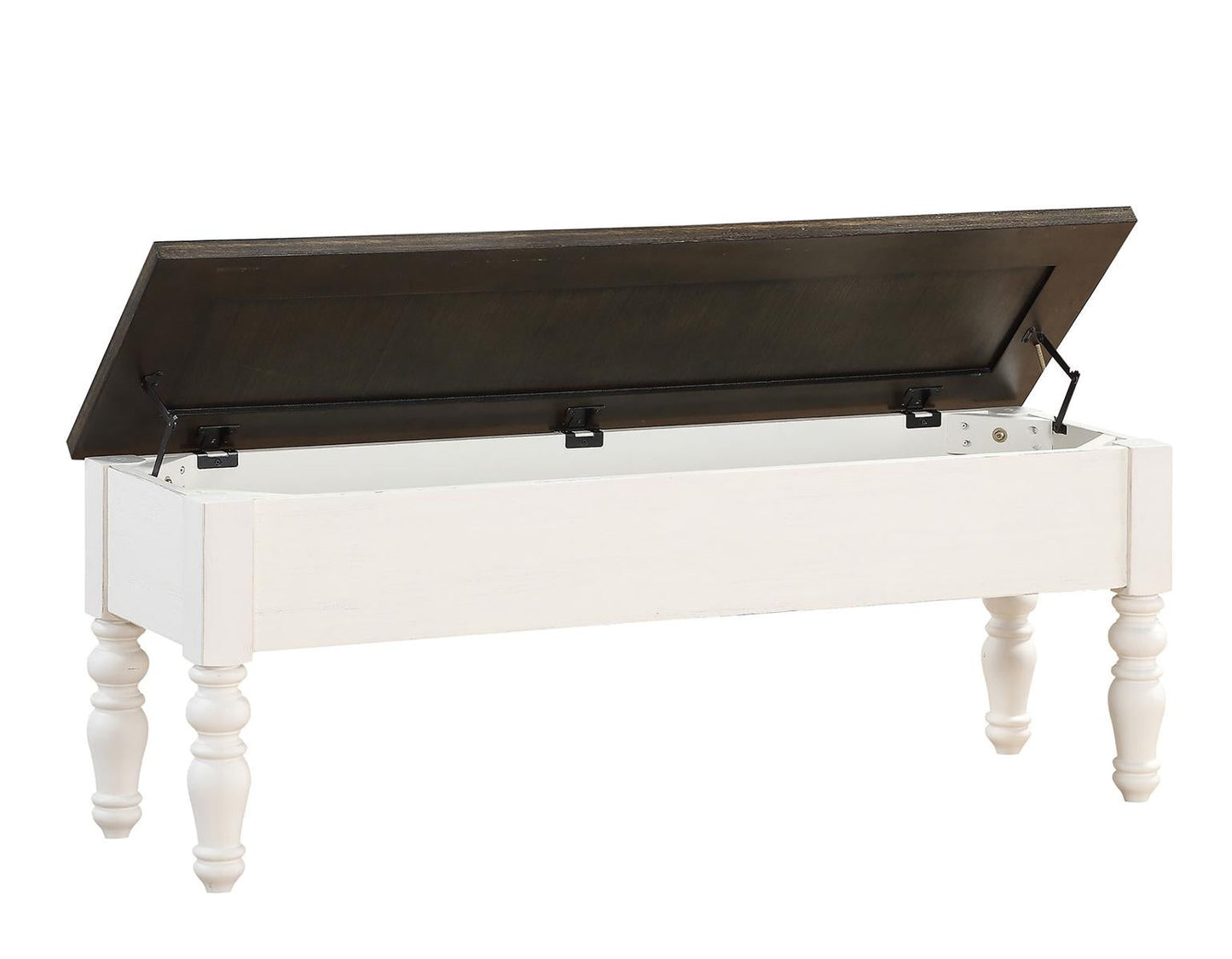 Steve Silver Joanna Storage Bench in Two-tone Ivory and Mocha Steve Silver 2