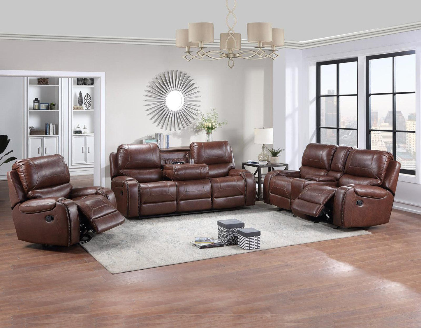 Steve Silver Keily Manual Glider Reclining Loveseat in Brown Steve Silver 2