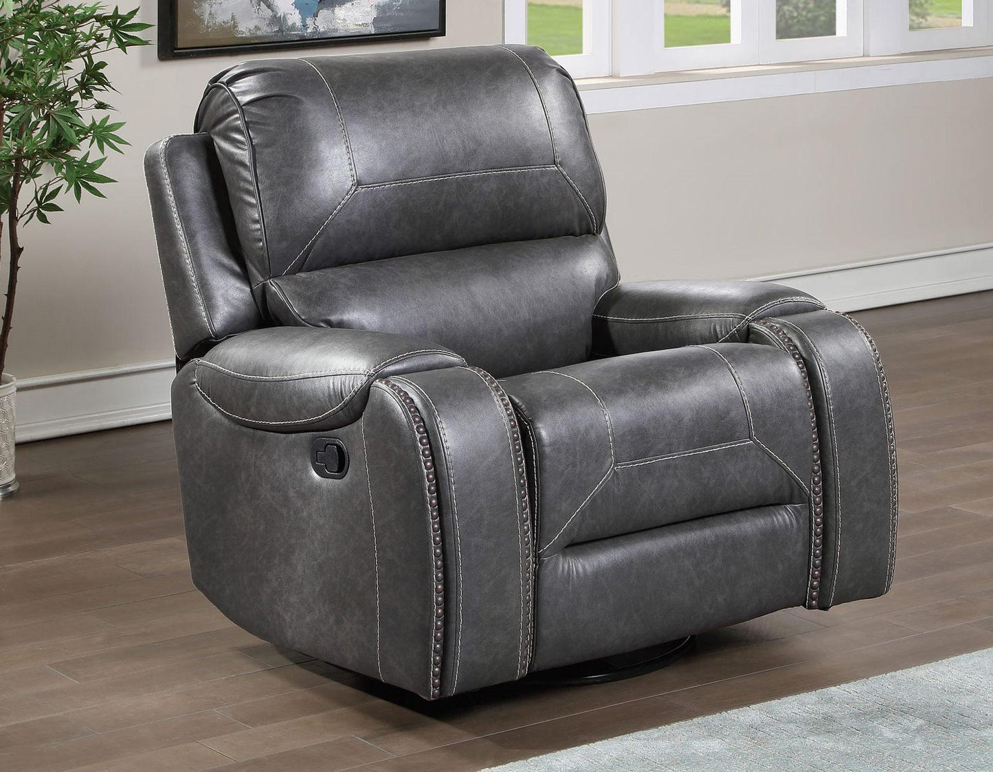 Steve Silver Keily Manual Swivel Glider Recliner in Dove Grey Steve Silver 2