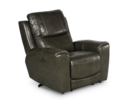 Steve Silver Laurel Leather Dual Power Recliner in Grey Steve Silver 2