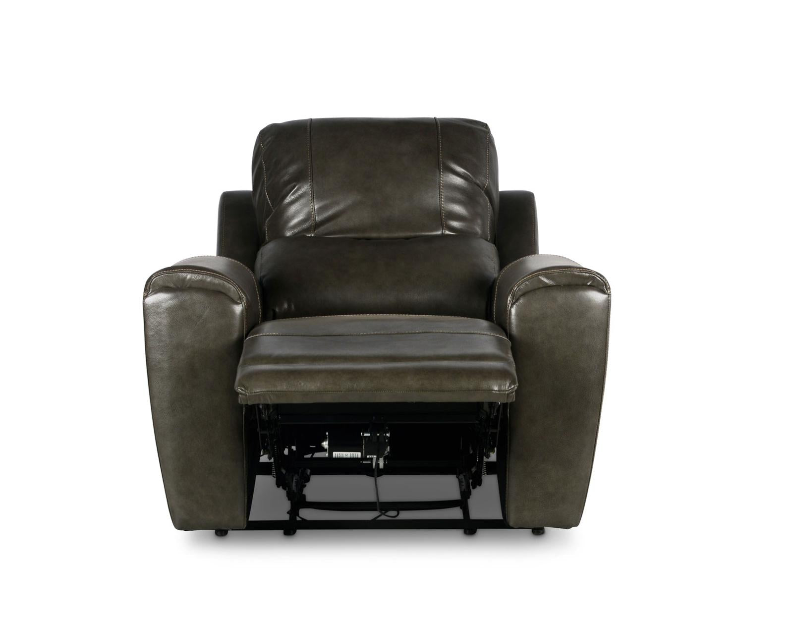 Steve Silver Laurel Leather Dual Power Recliner in Grey Steve Silver 2