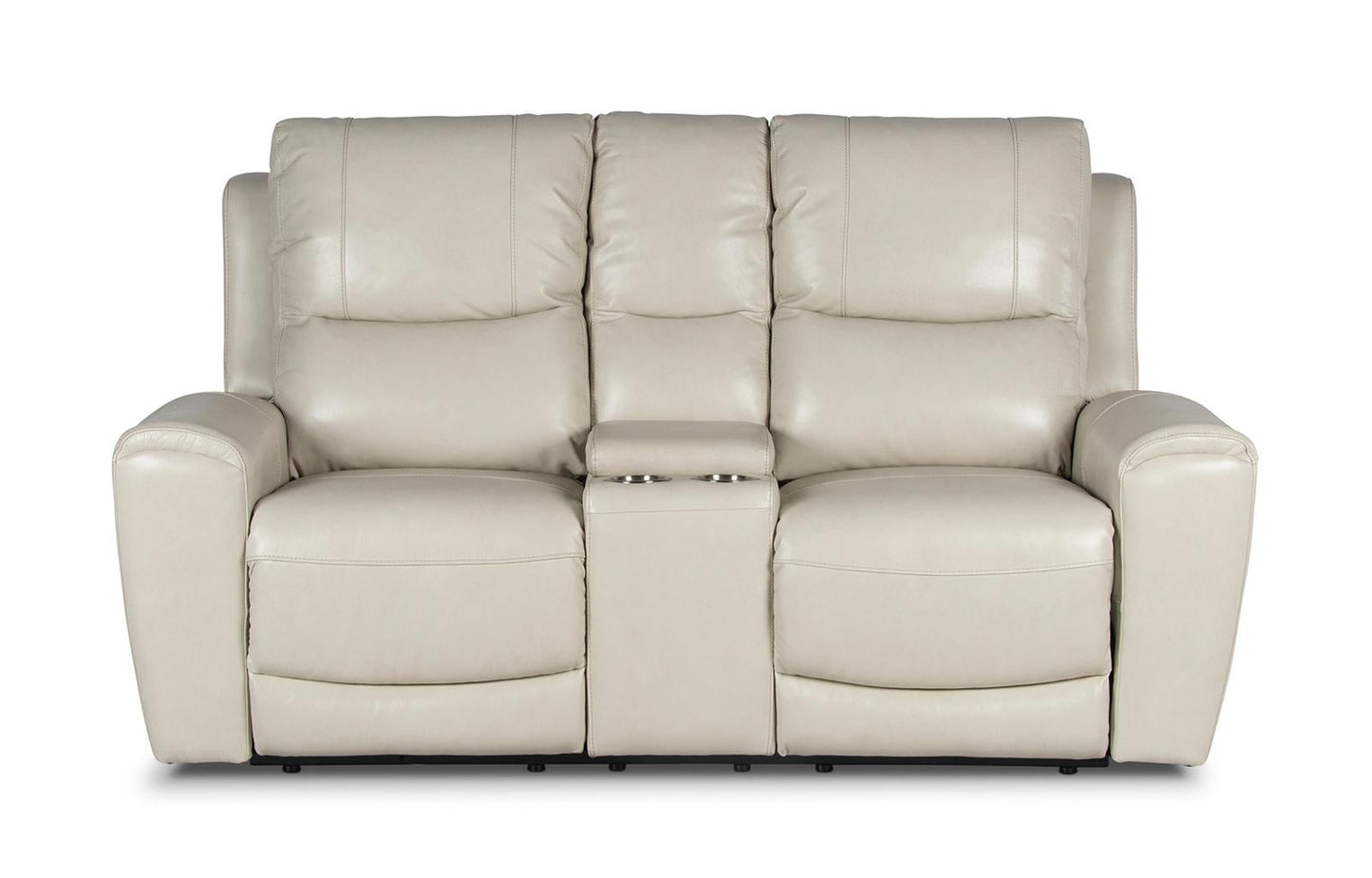 Steve Silver Laurel Leather Dual Power Reclining Console Loveseat in Ivory Steve Silver 2