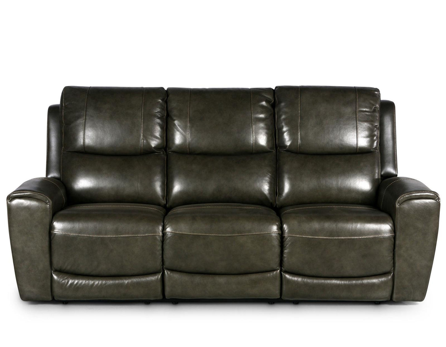 Steve Silver Laurel Leather Dual Power Reclining Sofa in Grey Steve Silver 2