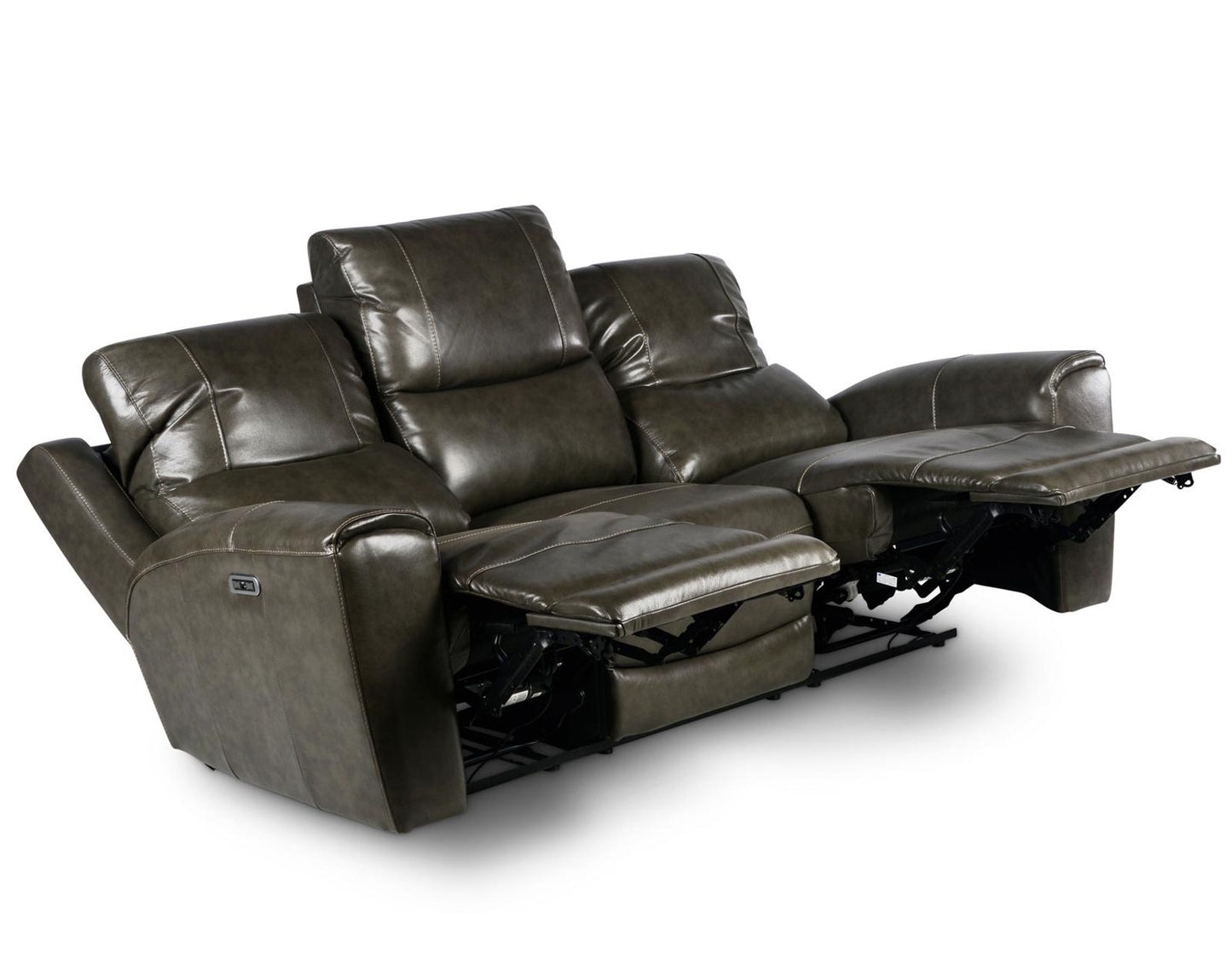 Steve Silver Laurel Leather Dual Power Reclining Sofa in Grey Steve Silver 2