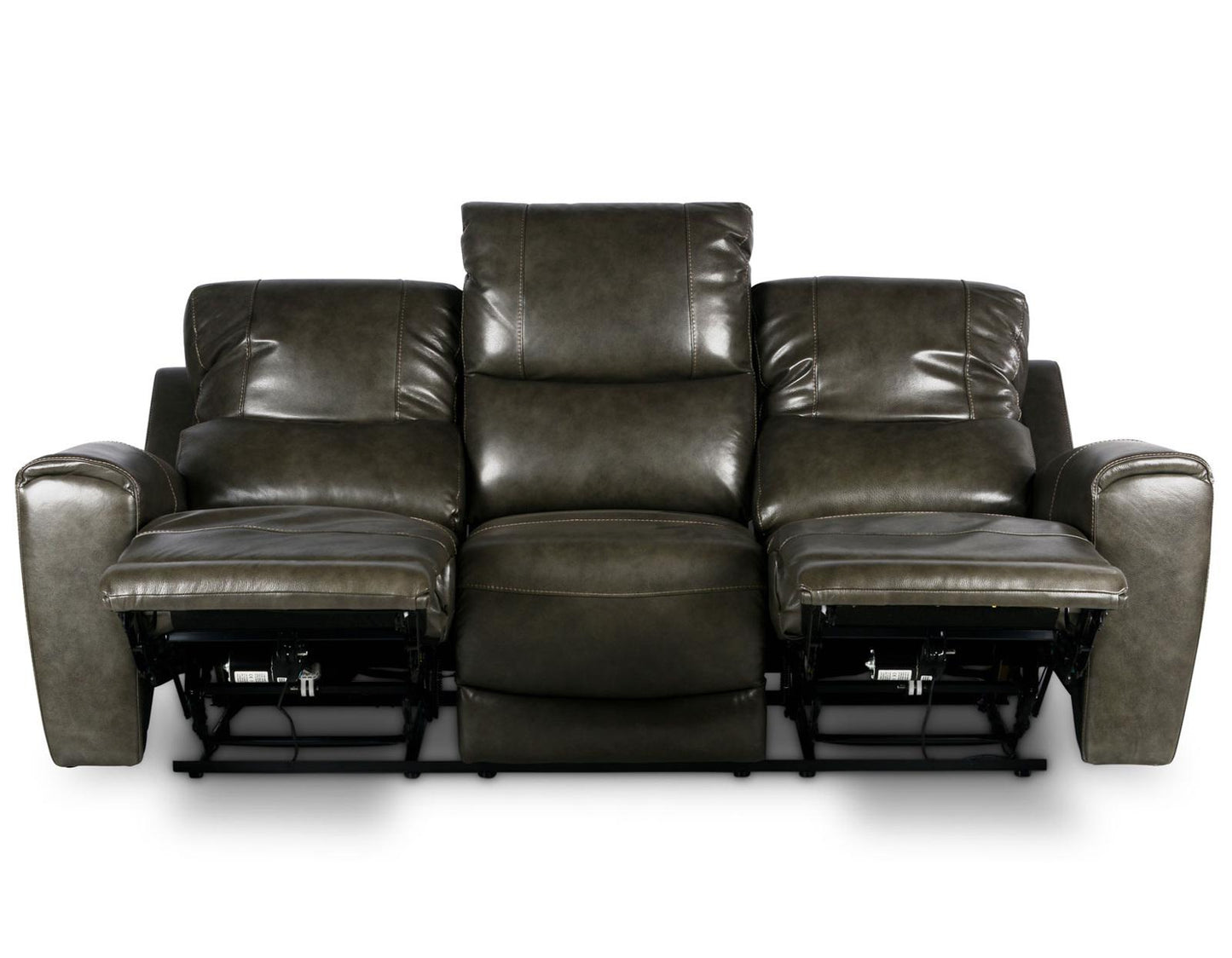 Steve Silver Laurel Leather Dual Power Reclining Sofa in Grey Steve Silver 2