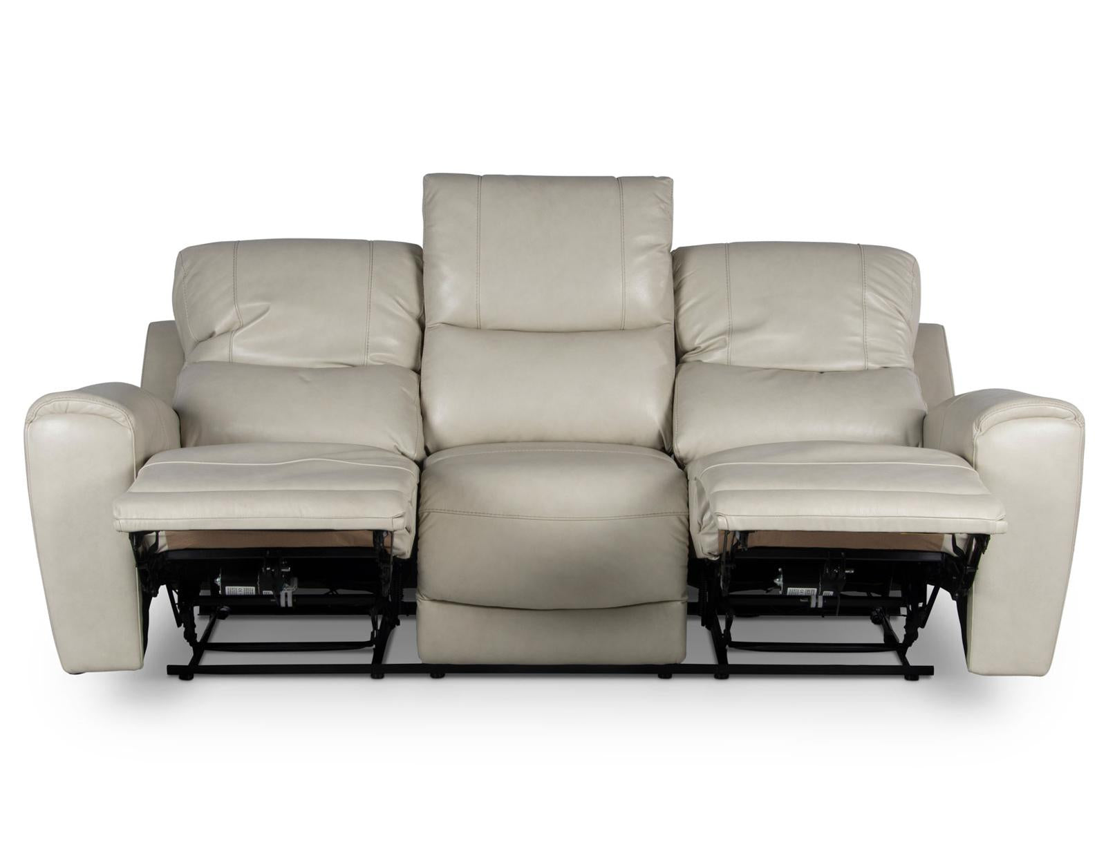 Steve Silver Laurel Leather Dual Power Reclining Sofa in Ivory Steve Silver 2