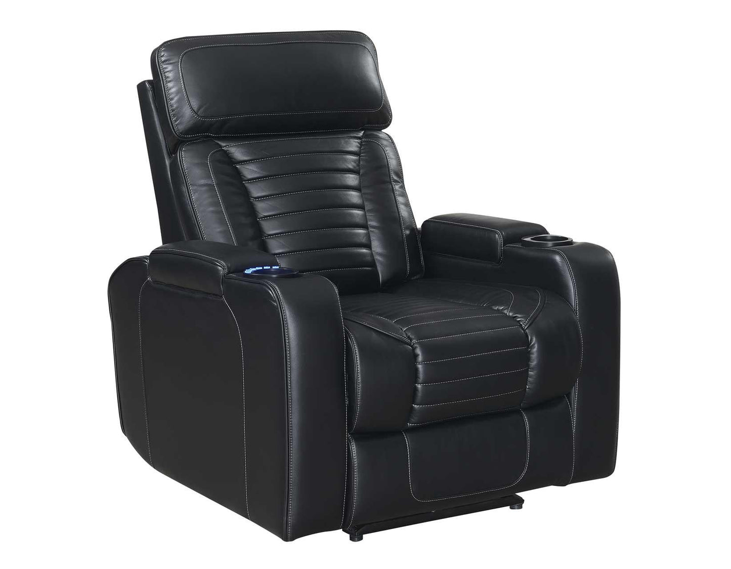 Steve Silver Lavon Dual Power Leatherette Recliner in Midnight Steve Silver 2