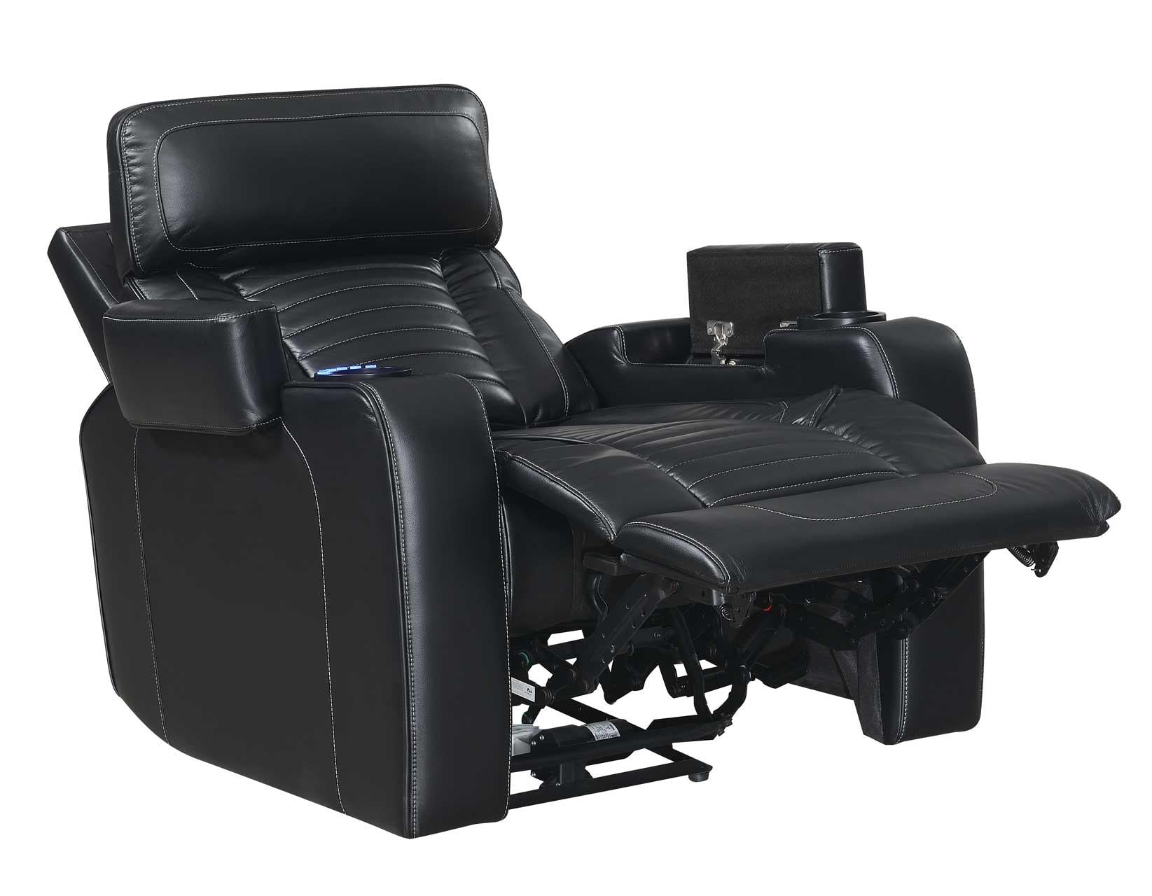 Steve Silver Lavon Dual Power Leatherette Recliner in Midnight Steve Silver 2