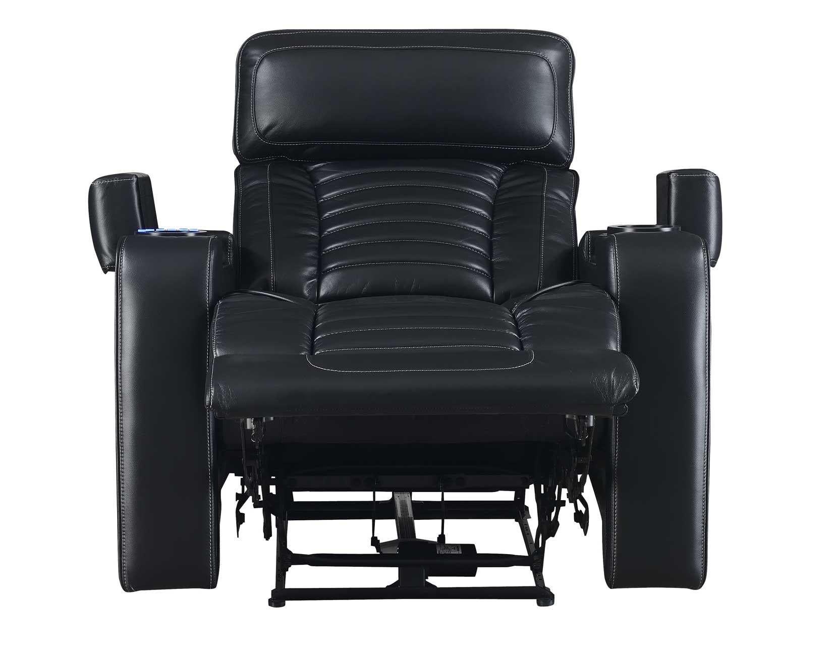 Steve Silver Lavon Dual Power Leatherette Recliner in Midnight Steve Silver 2