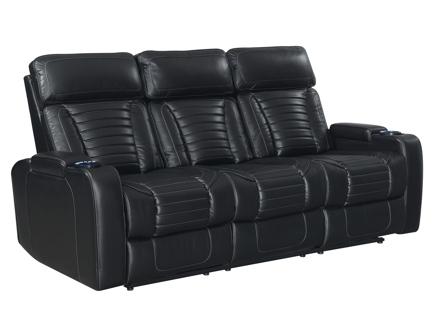 Steve Silver Lavon Dual Power Leatherette Reclining Sofa in Midnight Steve Silver 2