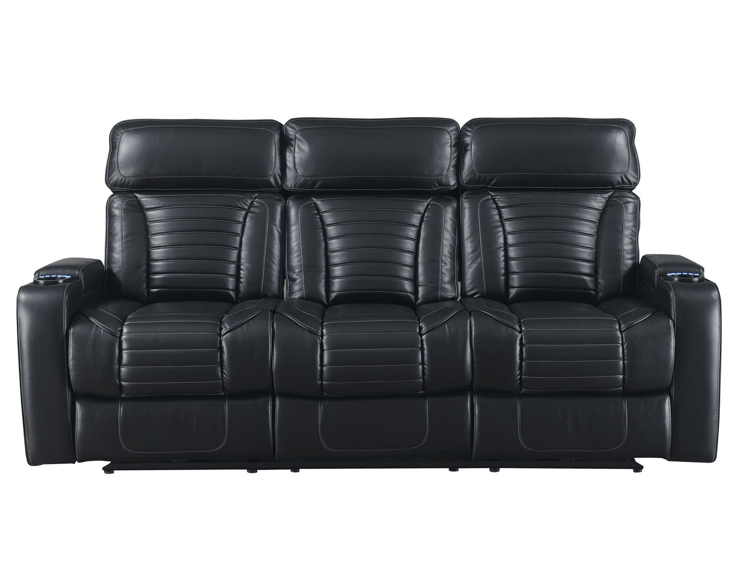 Steve Silver Lavon Dual Power Leatherette Reclining Sofa in Midnight Steve Silver 2