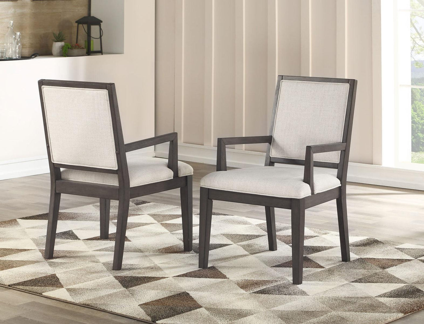 Steve Silver Mila Arm Chair in Washed Grey (Set of 2) Steve Silver 2