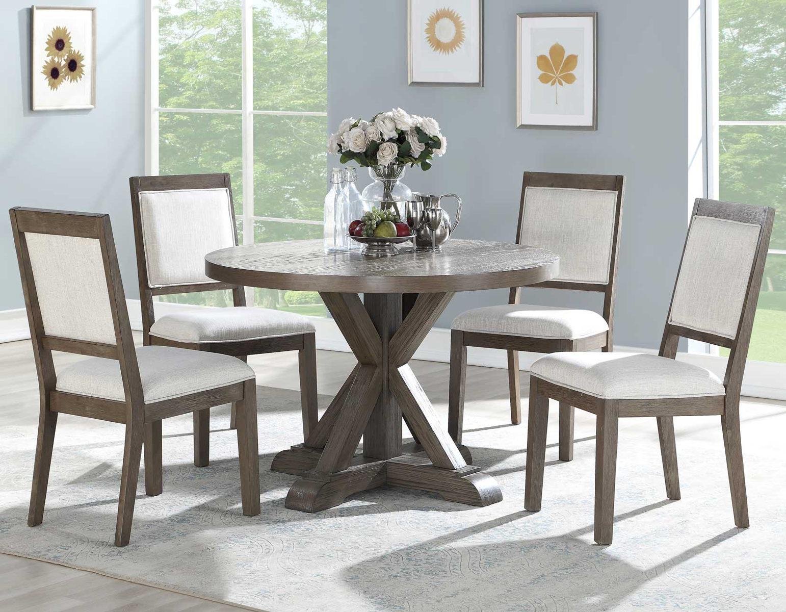 Steve Silver Molly Round Dining Table in Washed Grey Oak Steve Silver 2