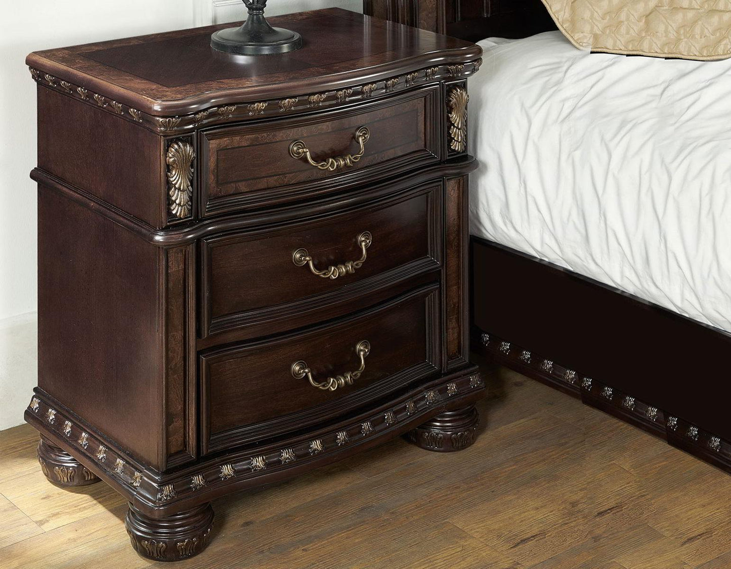 Steve Silver Monte Carlo 3 Drawer Nightstand in Cocoa Steve Silver 2