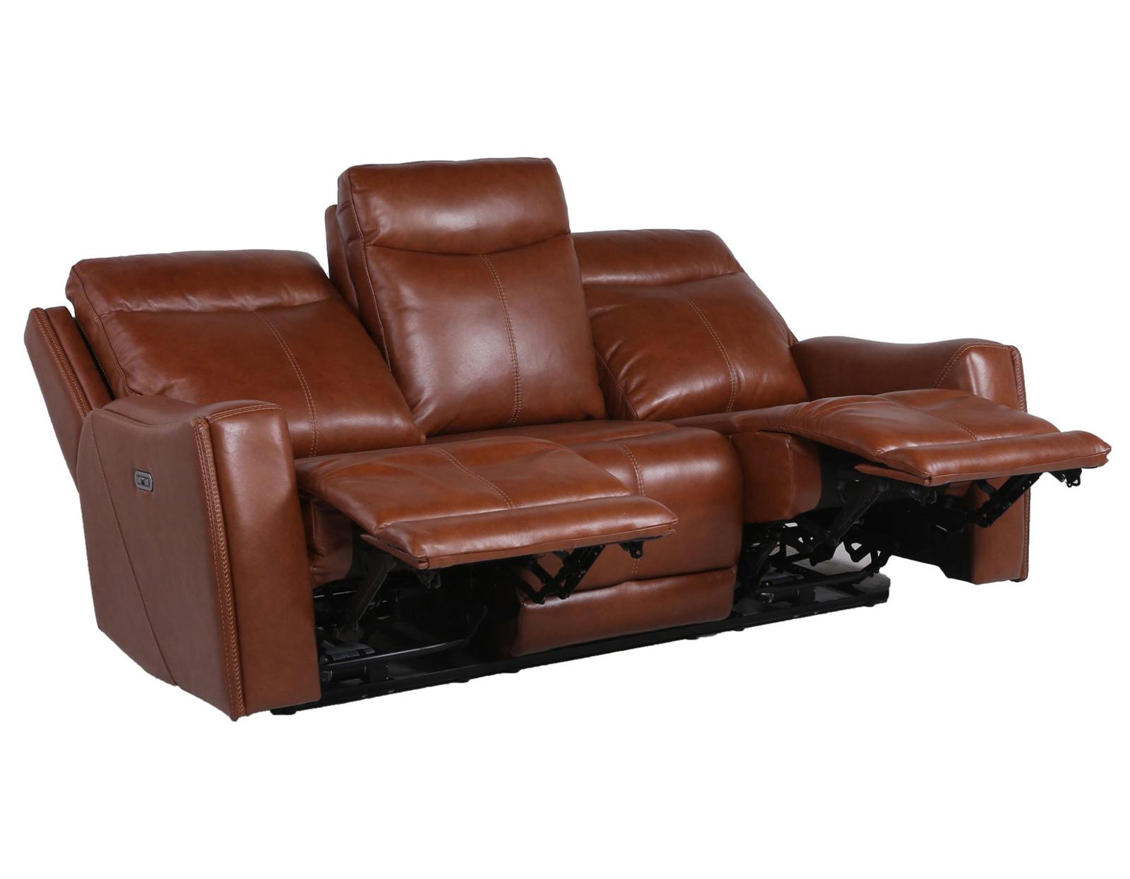 Steve Silver Natalia Leather Dual Power Reclining Sofa in Coach Steve Silver 2