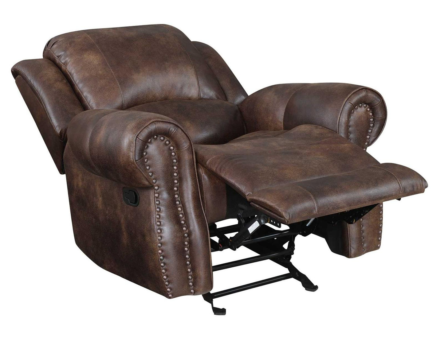 Steve Silver Navarro Manual Glider Recliner in Saddle Brown Steve Silver 2