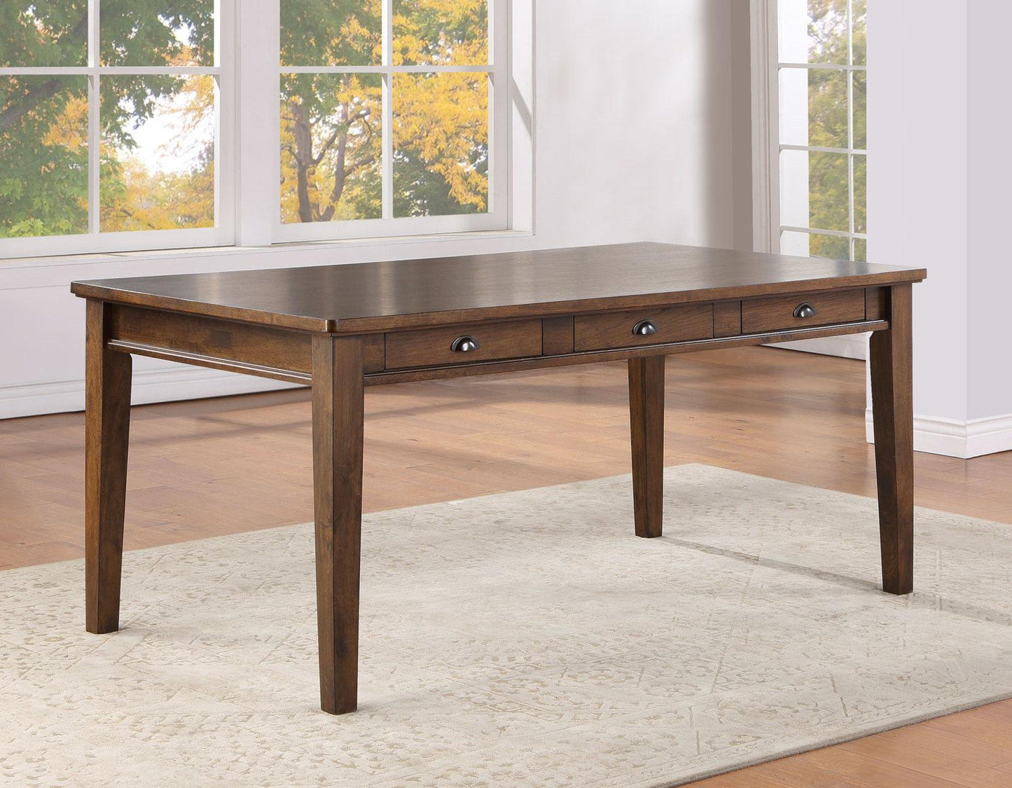 Steve Silver Ora 6 Drawer Dining Table in Hickory Steve Silver 2