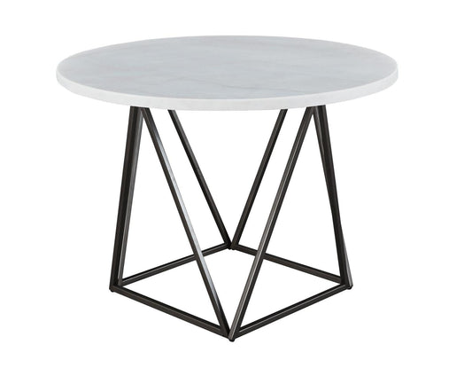 Steve Silver Ramona White Marble Top Round Dining Table in Deep Bronze Steve Silver 2