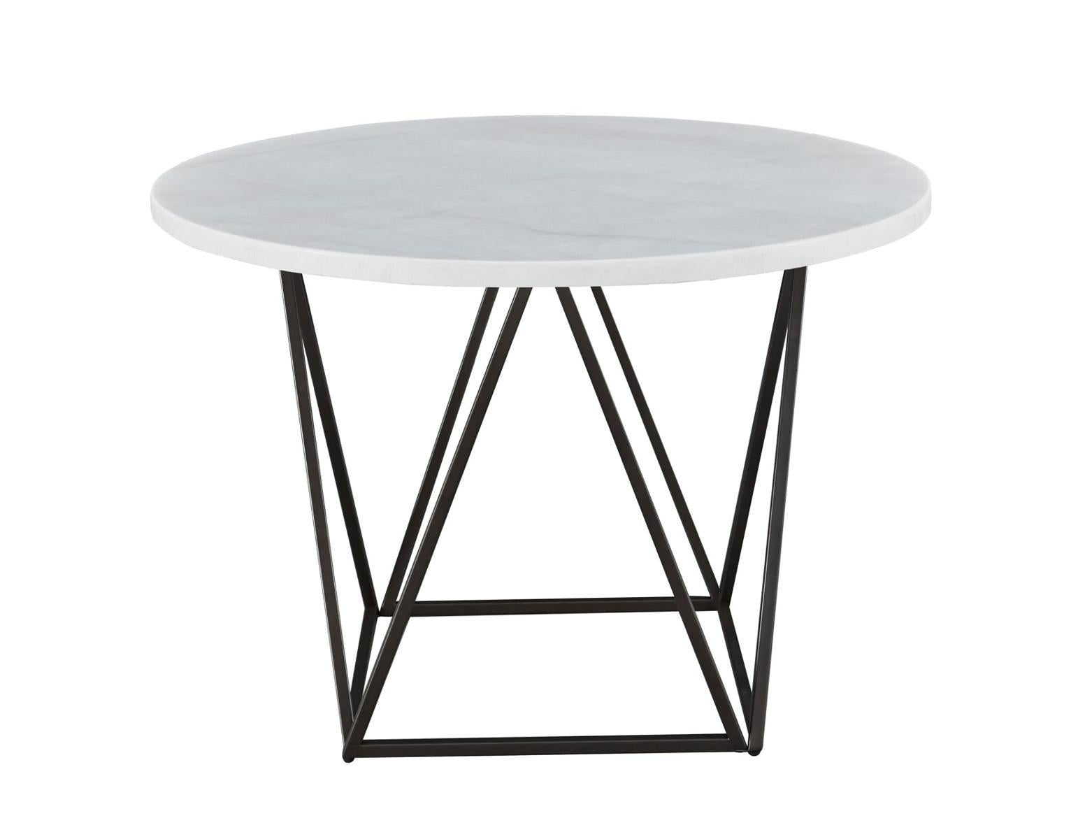 Steve Silver Ramona White Marble Top Round Dining Table in Deep Bronze Steve Silver 2