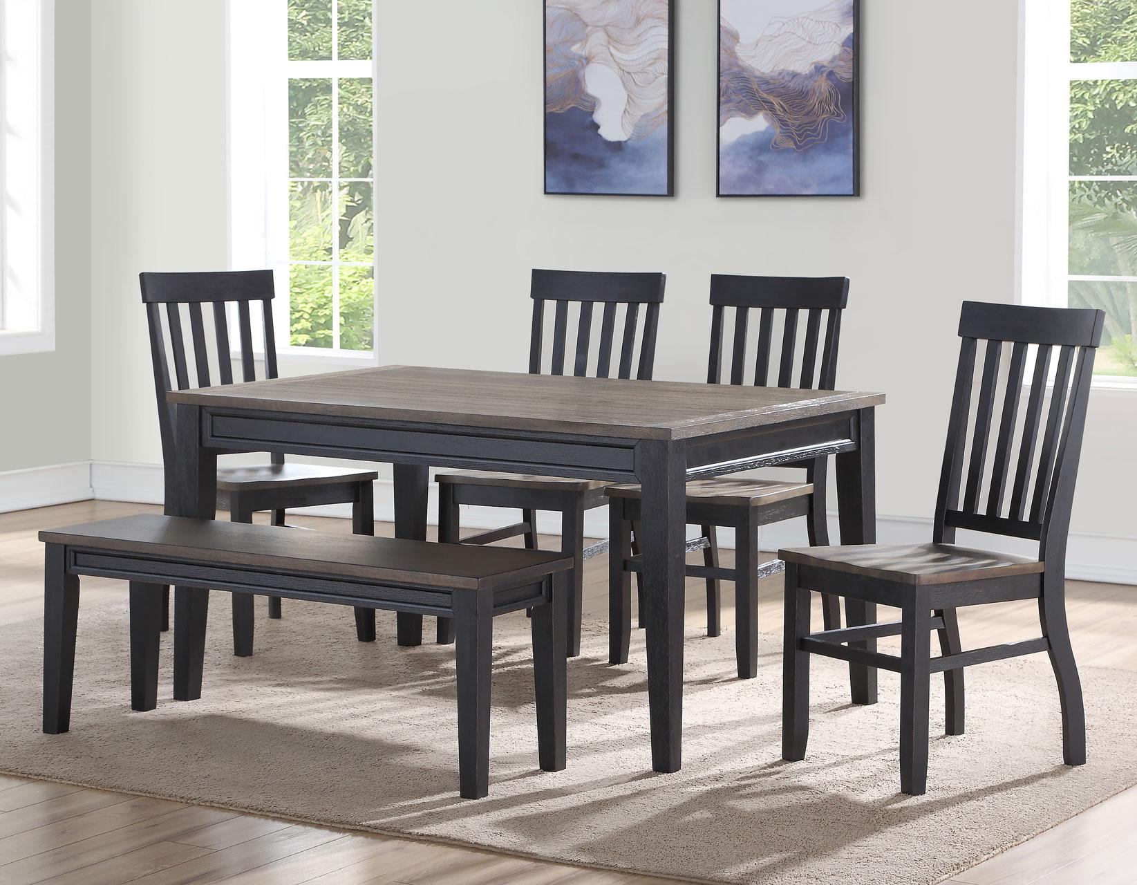 Steve Silver Raven Noir Dining Table in Two Tone Ebony and Driftwood Steve Silver 2