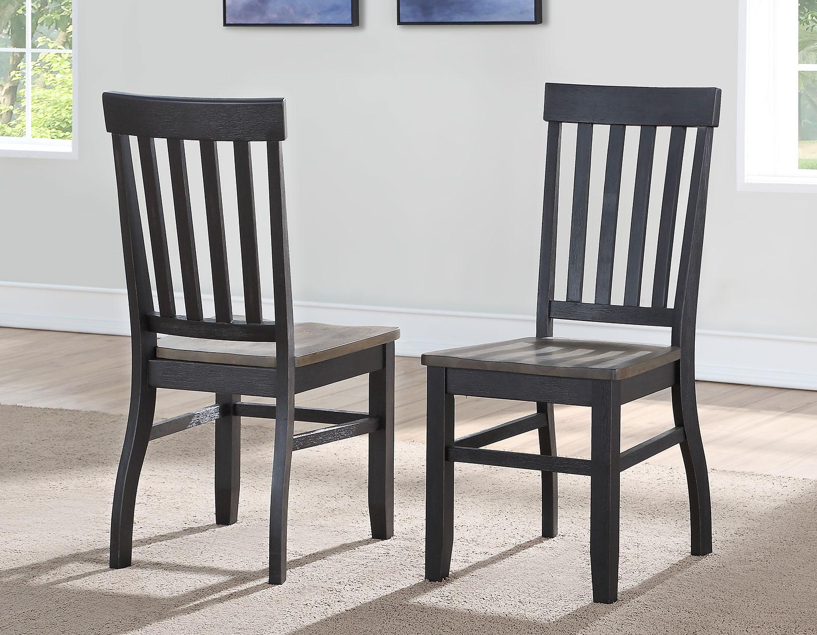 Steve Silver Raven Noir Side Chair in Two Tone Ebony and Driftwood (Set of 2) Steve Silver 2