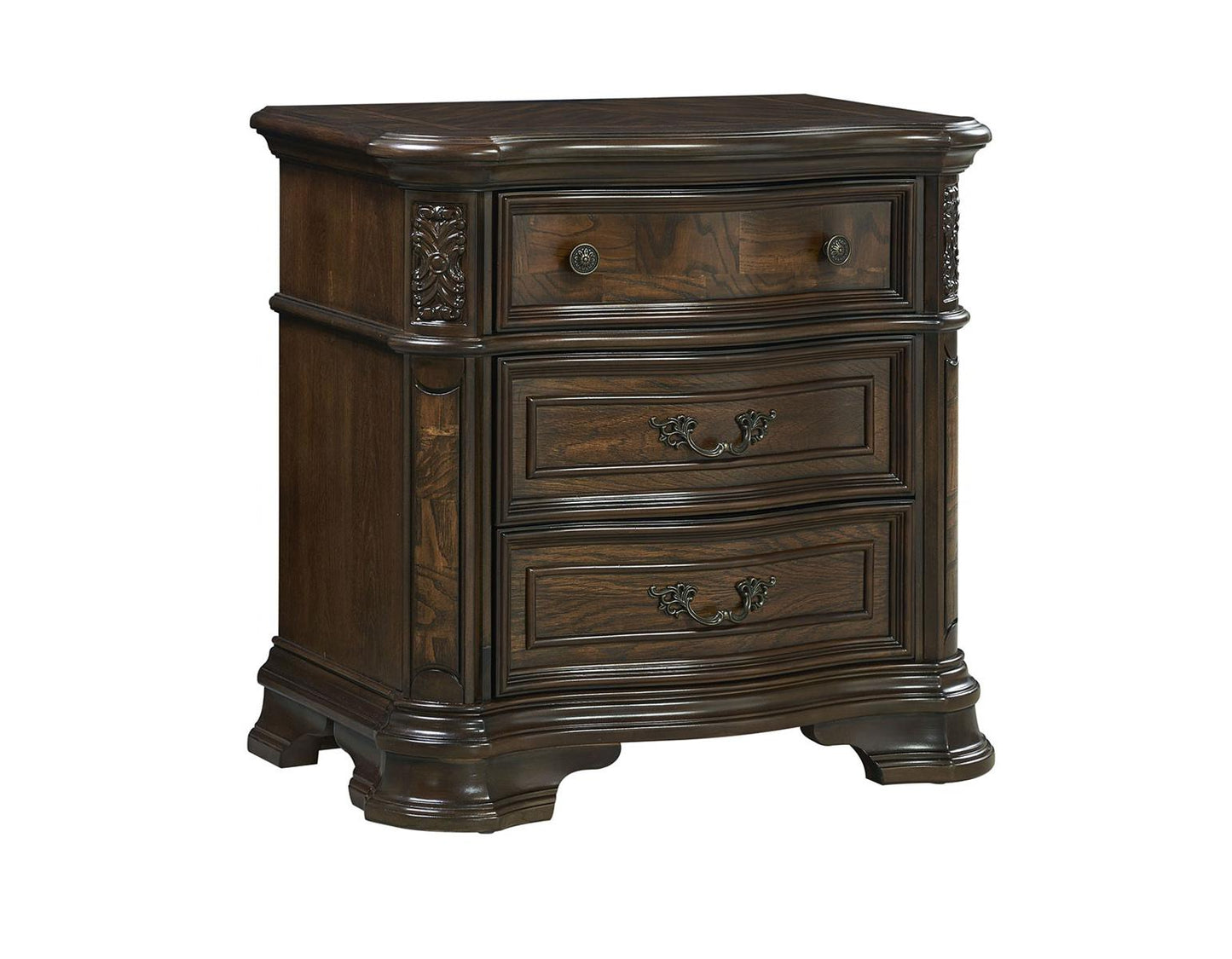 Steve Silver Royale 3 Drawer Nightstand in Brown Cherry Steve Silver 2