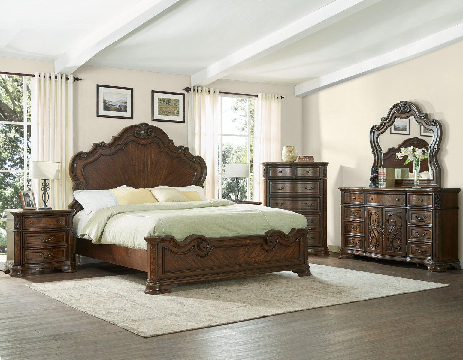 Steve Silver Royale King Panel Bed in Brown Cherry Steve Silver 2