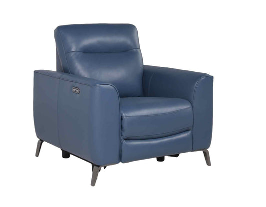 Steve Silver Sansa Dual Power Leather Recliner in Ocean Blue Steve Silver 2