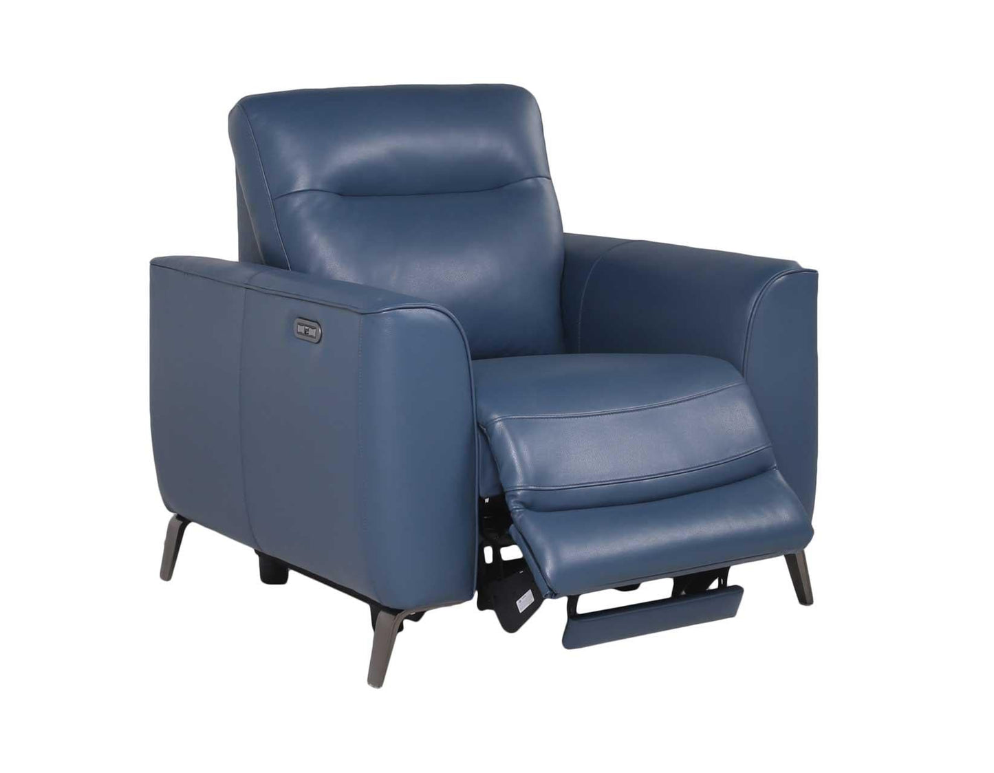 Steve Silver Sansa Dual Power Leather Recliner in Ocean Blue Steve Silver 2