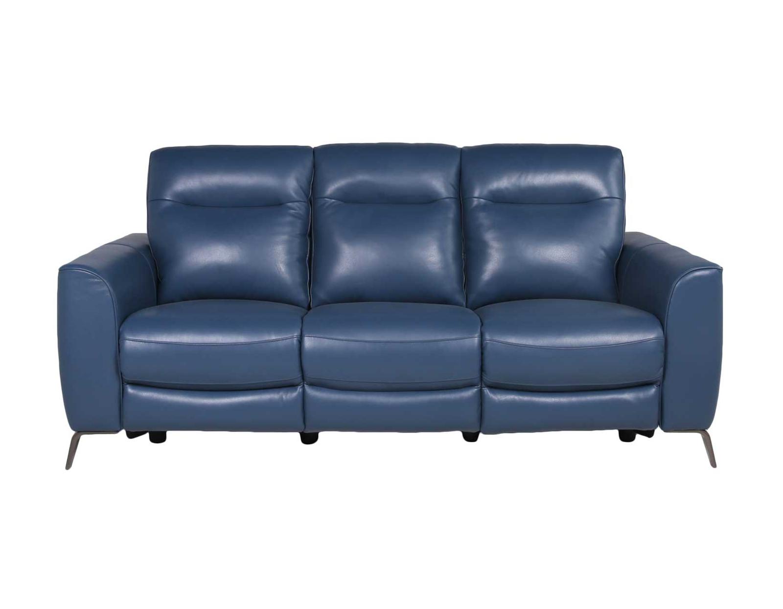 Steve Silver Sansa Leather Dual Power Reclining Sofa in Ocean Blue Steve Silver 2